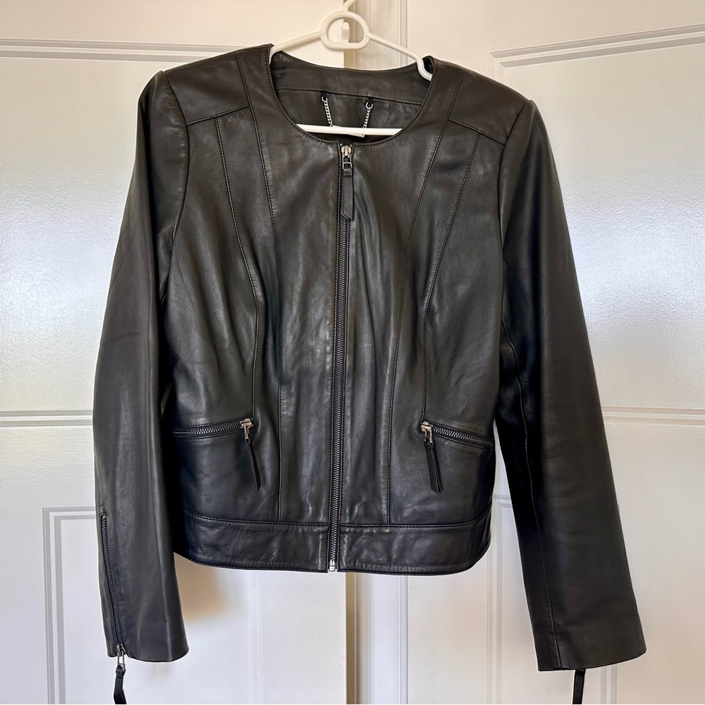 WHBM - Black Leather Jacket